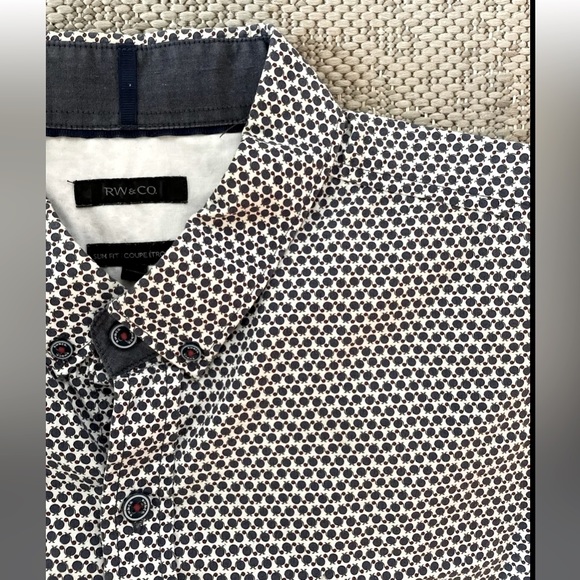 RW&Co Navy and White Button Down - Picture 1 of 2